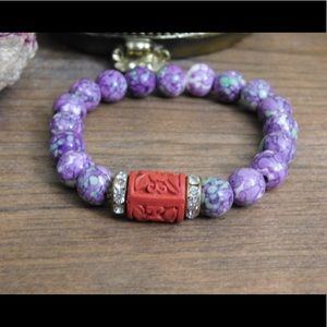 Purple/Green Rainflower Stone Cinnabar Custom Made